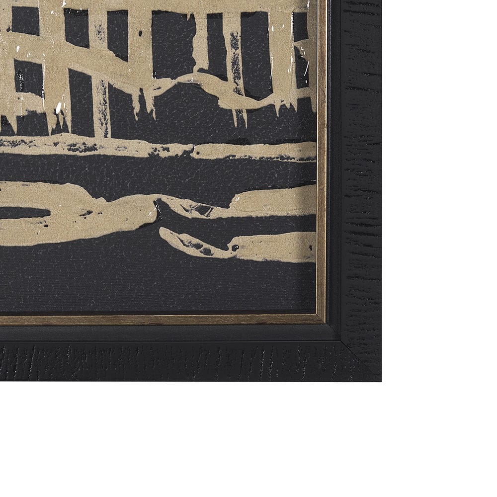 Mercana - Woven Lines II Tan by Mercana Studio a Hand Embellished Textured Framed Art Print - 15183 view 3