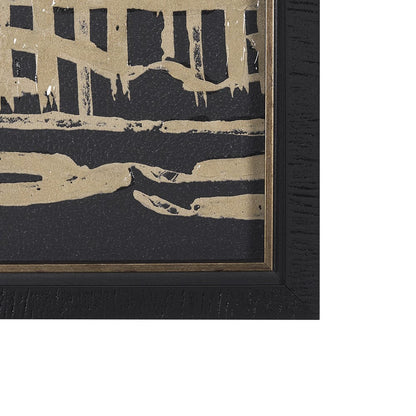 Mercana - Woven Lines II Tan by Mercana Studio a Hand Embellished Textured Framed Art Print - 15183 view 3