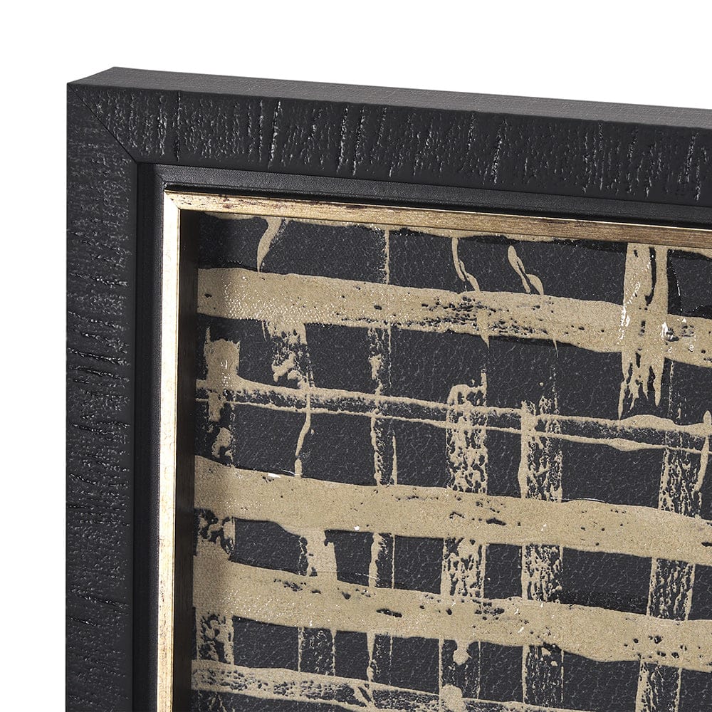 Mercana - Woven Lines II Tan by Mercana Studio a Hand Embellished Textured Framed Art Print - 15183 view 4