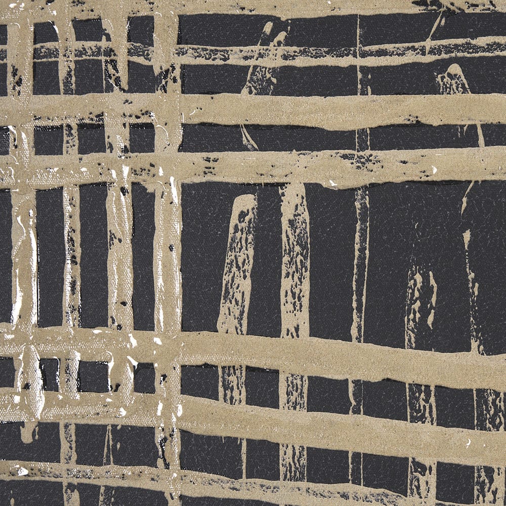 Mercana - Woven Lines II Tan by Mercana Studio a Hand Embellished Textured Framed Art Print - 15183 view 7