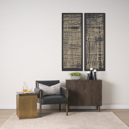 Mercana - Woven Lines II Tan by Mercana Studio a Hand Embellished Textured Framed Art Print - 15183 view 8
