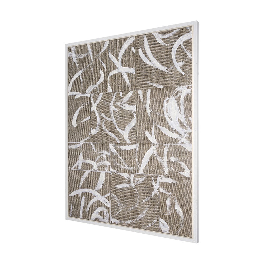 Mercana - Woven Textile by Mercana Studio a Hand Embellished Textured Framed Canvas - 102601-FL view 2