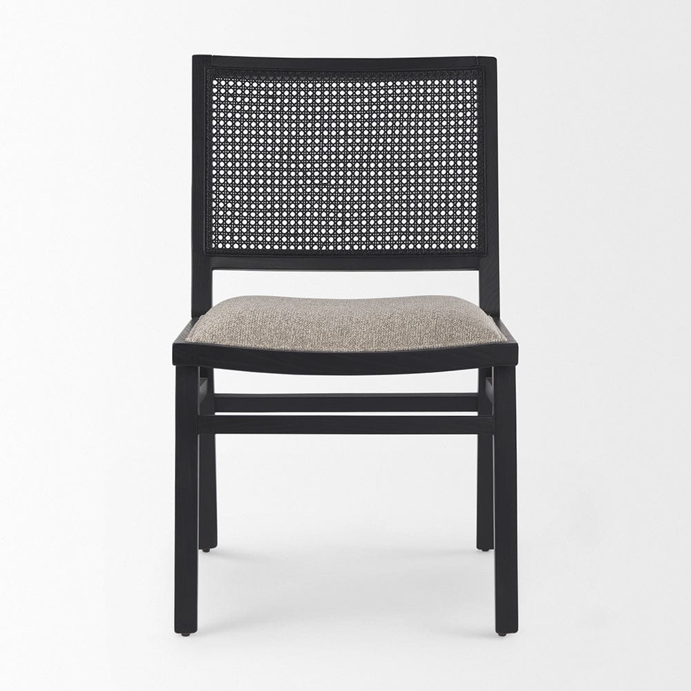 Mercana - Wynn 20.5L x 24.6W x 34.1H Beige Fabric W/Black Wood Dining Chair (Set of 2) - 69828 view 2