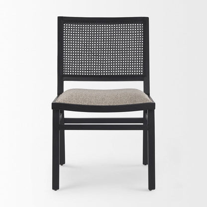 Mercana - Wynn 20.5L x 24.6W x 34.1H Beige Fabric W/Black Wood Dining Chair (Set of 2) - 69828 view 2