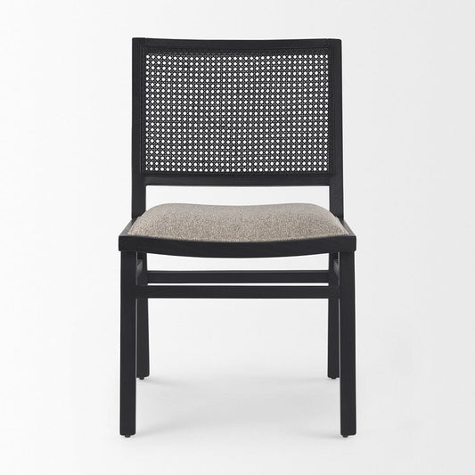 Mercana - Wynn 20.5L x 24.6W x 34.1H Beige Fabric W/Black Wood Dining Chair (Set of 2) - 69828 view 2