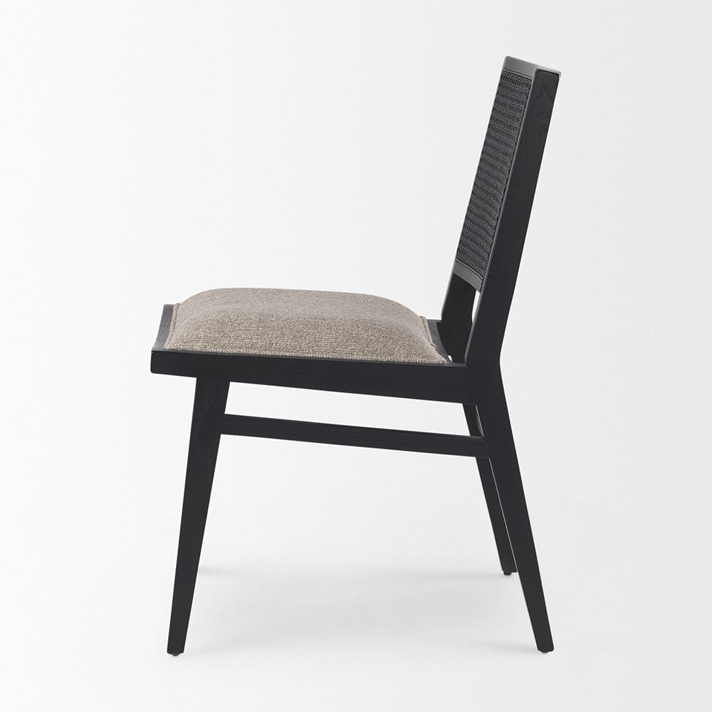 Mercana - Wynn 20.5L x 24.6W x 34.1H Beige Fabric W/Black Wood Dining Chair (Set of 2) - 69828 view 3