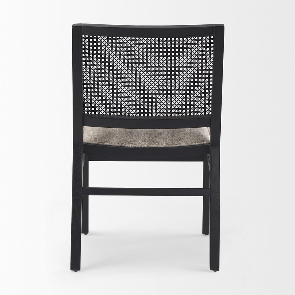 Mercana - Wynn 20.5L x 24.6W x 34.1H Beige Fabric W/Black Wood Dining Chair (Set of 2) - 69828 view 4