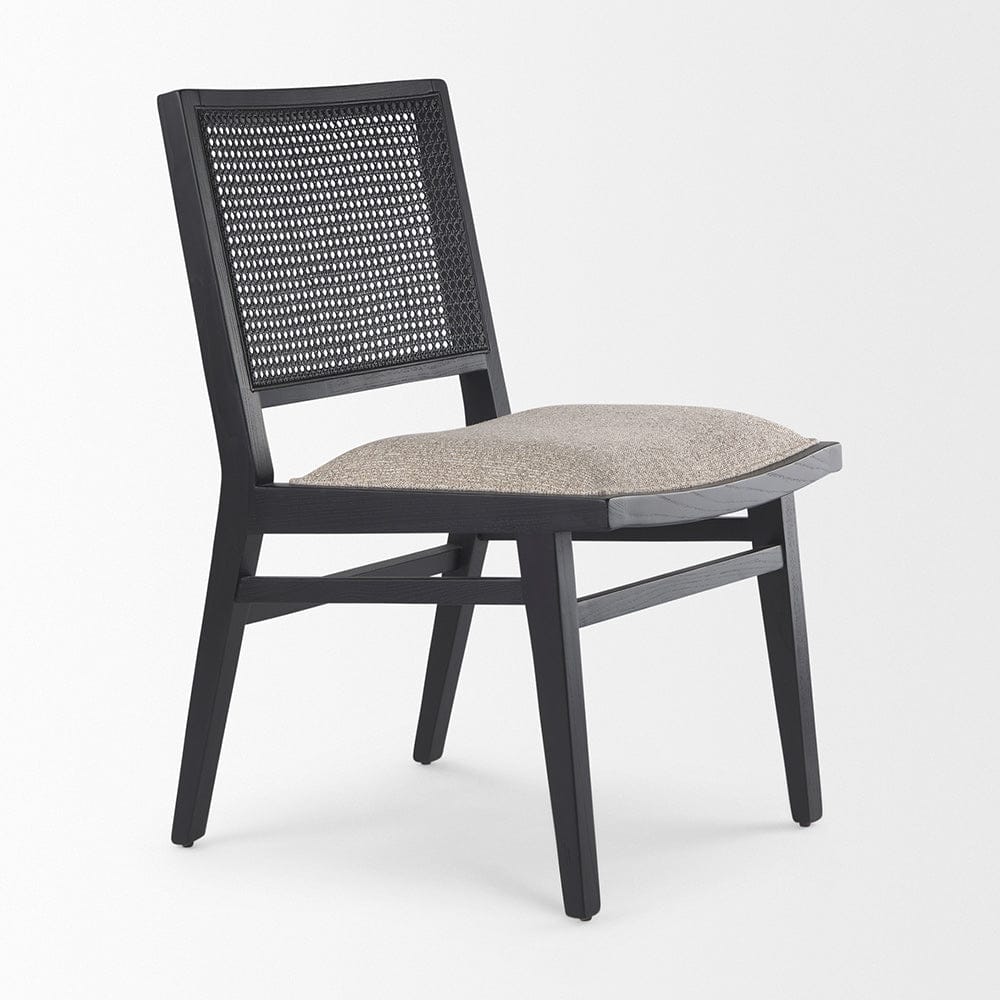 Mercana - Wynn 20.5L x 24.6W x 34.1H Beige Fabric W/Black Wood Dining Chair (Set of 2) - 69828 view 6
