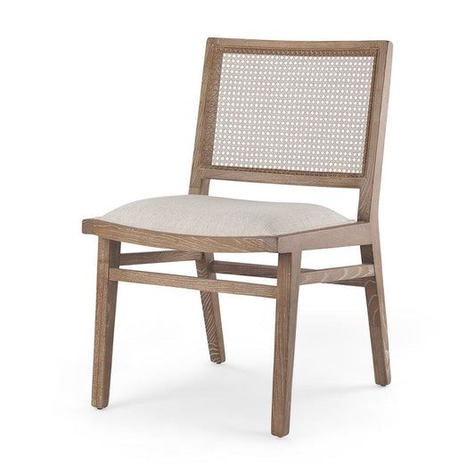 Mercana - Wynn 20.5L x 24.6W x 34.1H Cream Upholstered Fabric W/Brown Wood Dining Chair (Set of 2) - 69829 view 1