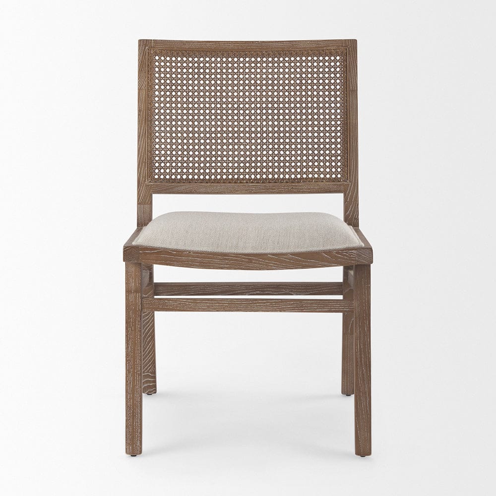 Mercana - Wynn 20.5L x 24.6W x 34.1H Cream Upholstered Fabric W/Brown Wood Dining Chair (Set of 2) - 69829 view 2