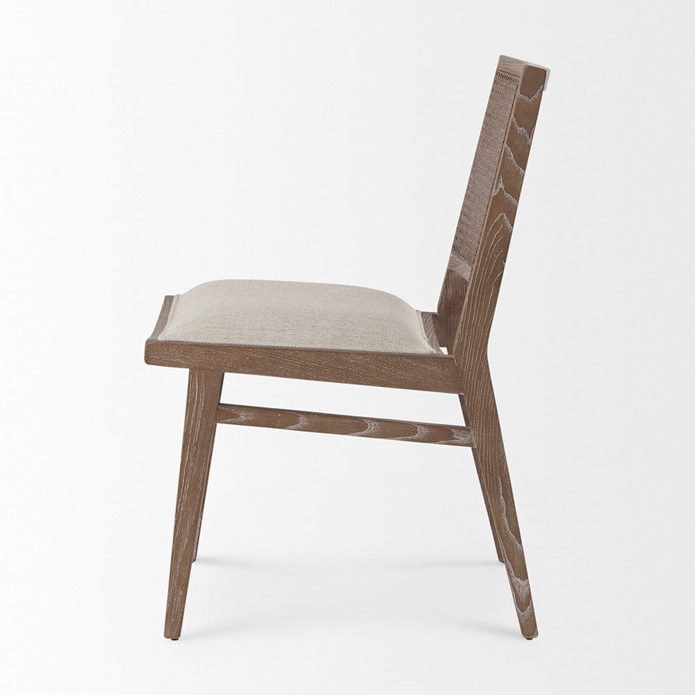 Mercana - Wynn 20.5L x 24.6W x 34.1H Cream Upholstered Fabric W/Brown Wood Dining Chair (Set of 2) - 69829 view 3