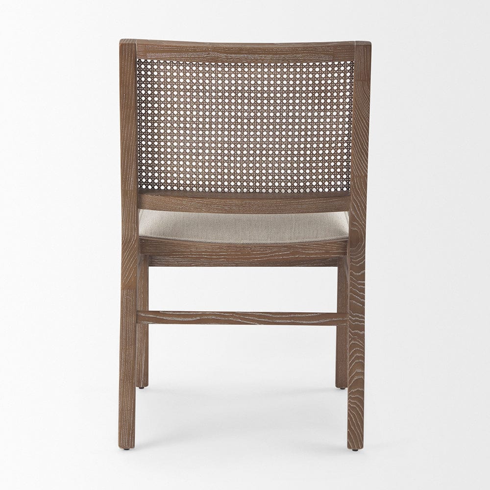 Mercana - Wynn 20.5L x 24.6W x 34.1H Cream Upholstered Fabric W/Brown Wood Dining Chair (Set of 2) - 69829 view 4