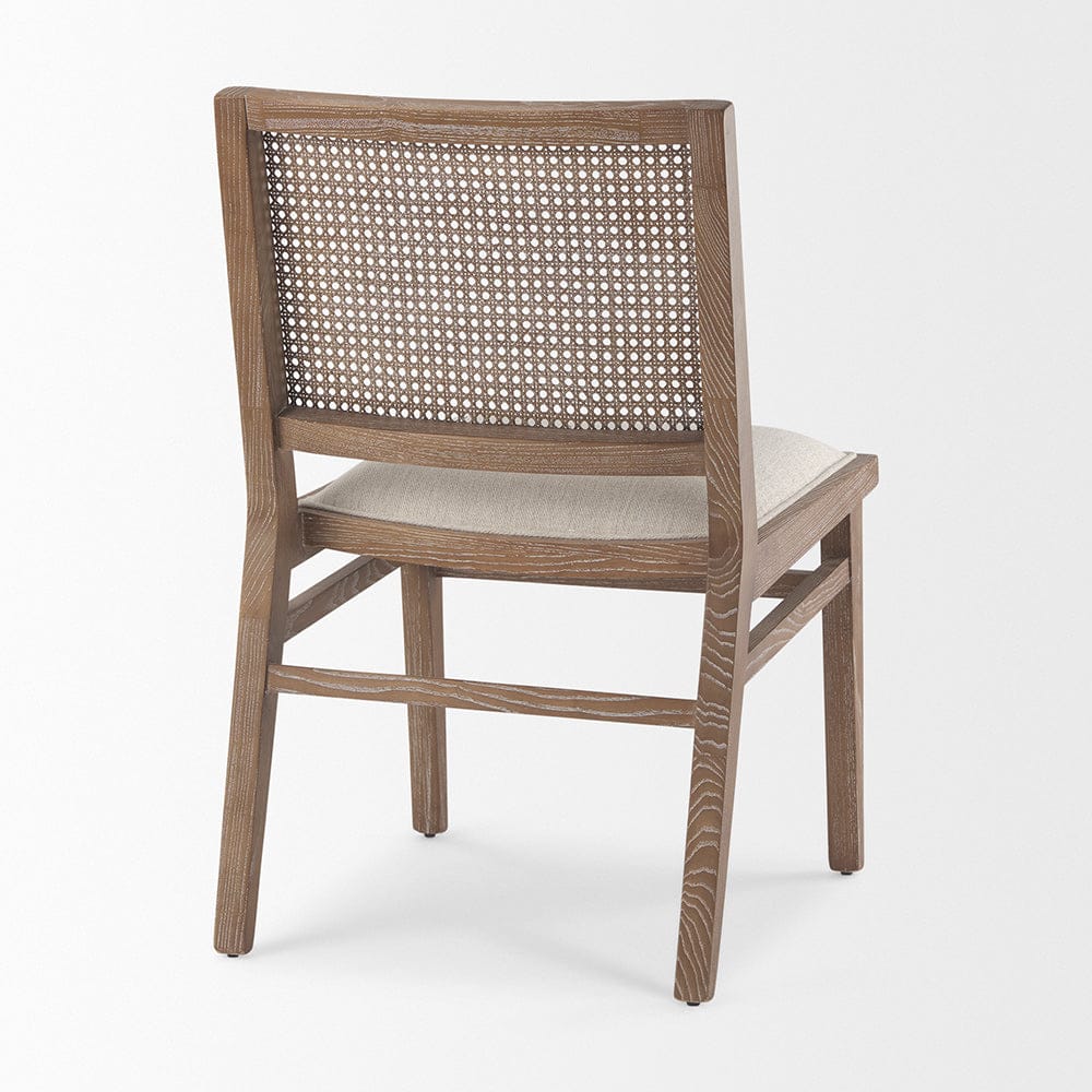 Mercana - Wynn 20.5L x 24.6W x 34.1H Cream Upholstered Fabric W/Brown Wood Dining Chair (Set of 2) - 69829 view 5