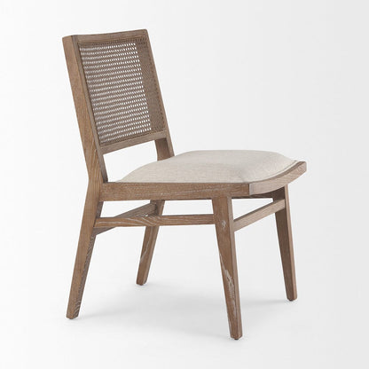 Mercana - Wynn 20.5L x 24.6W x 34.1H Cream Upholstered Fabric W/Brown Wood Dining Chair (Set of 2) - 69829 view 6