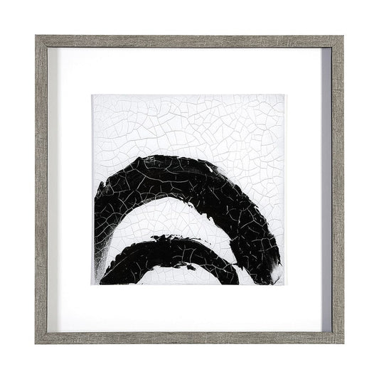 Mercana - Yang White by Mercana Studio a Hand Embellished Textured Framed Art Print Matted under Glass - 13480 view 1