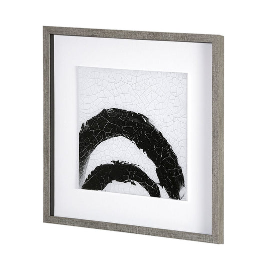 Mercana - Yang White by Mercana Studio a Hand Embellished Textured Framed Art Print Matted under Glass - 13480 view 2