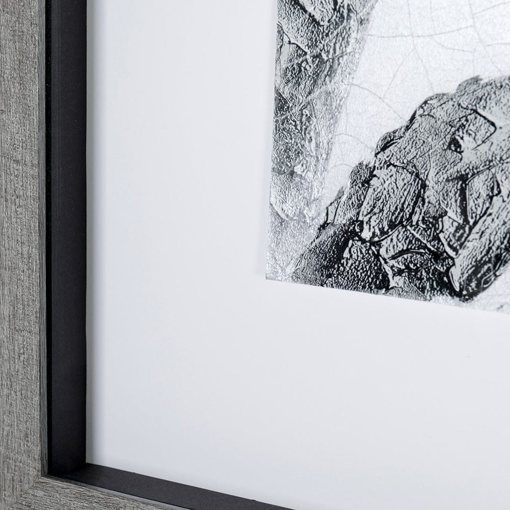 Mercana - Yang White by Mercana Studio a Hand Embellished Textured Framed Art Print Matted under Glass - 13480 view 4