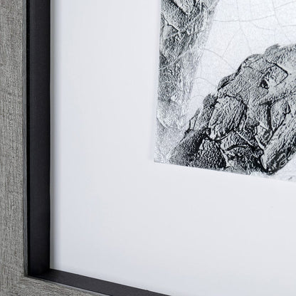 Mercana - Yang White by Mercana Studio a Hand Embellished Textured Framed Art Print Matted under Glass - 13480 view 4