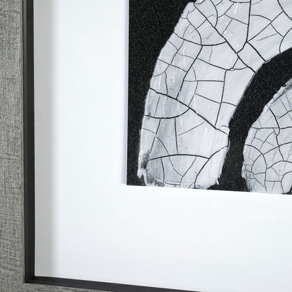 Mercana - Ying Black by Mercana Studio a Hand Embellished Textured Framed Art Print Matted under Glass - 13478 view 5