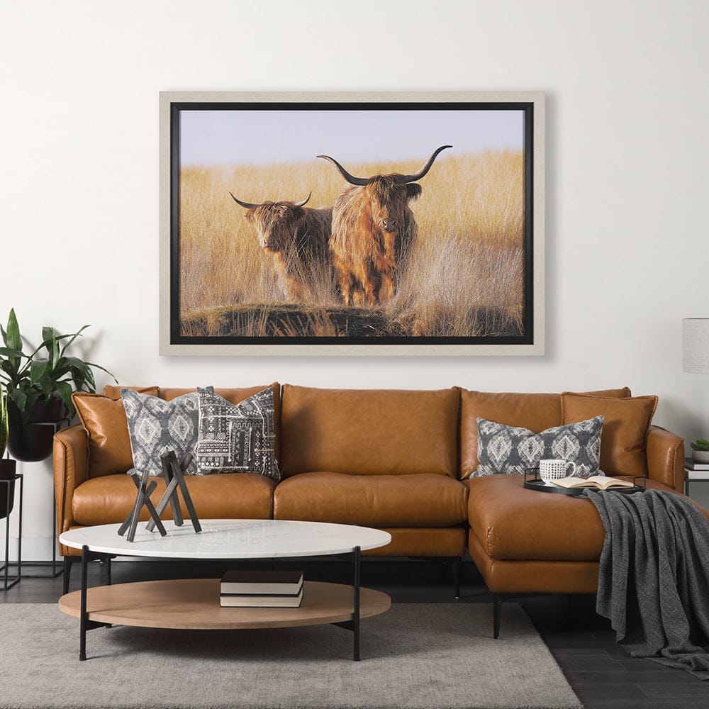 Mercana - Young and Old Highlander by Mercana Studio Hand Embellished Framed Art Print Matted under Glass - 15017 view 8