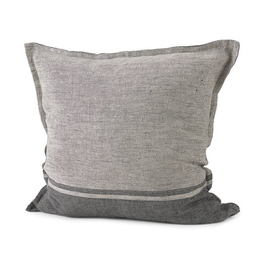 Mercana - Zadie 20L x 20W Light Gray and Dark Gray Fabric Color Blocked Decorative Pillow Cover - 69443 view 1