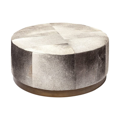 Mercana - Zahavi 36" Gray Hair-On-hide W/Metal Base Ottoman - 69057 view 1