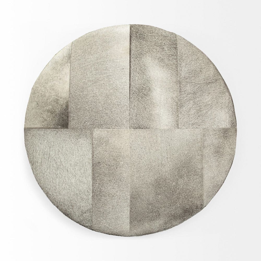 Mercana - Zahavi 36" Gray Hair-On-hide W/Metal Base Ottoman - 69057 view 2