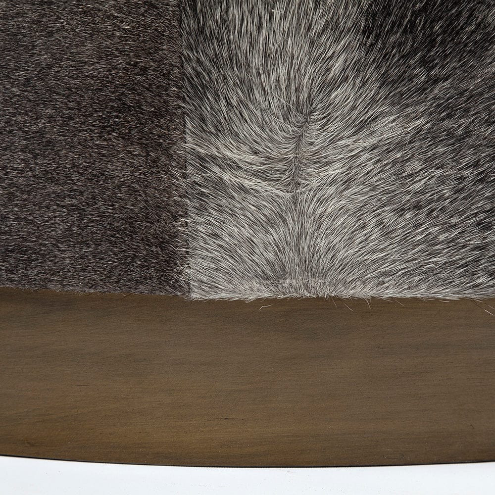 Mercana - Zahavi 36" Gray Hair-On-hide W/Metal Base Ottoman - 69057 view 5