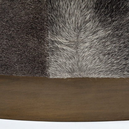 Mercana - Zahavi 36" Gray Hair-On-hide W/Metal Base Ottoman - 69057 view 5