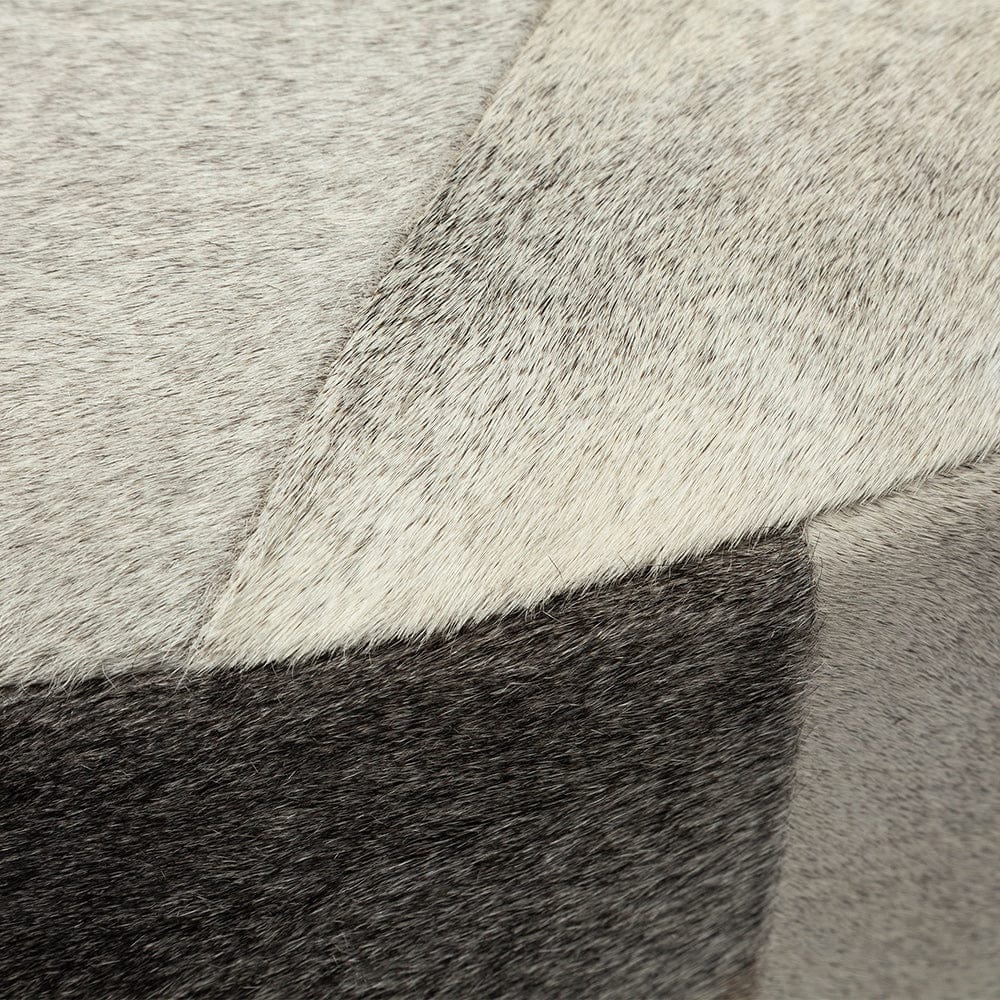 Mercana - Zahavi 36" Gray Hair-On-hide W/Metal Base Ottoman - 69057 view 6