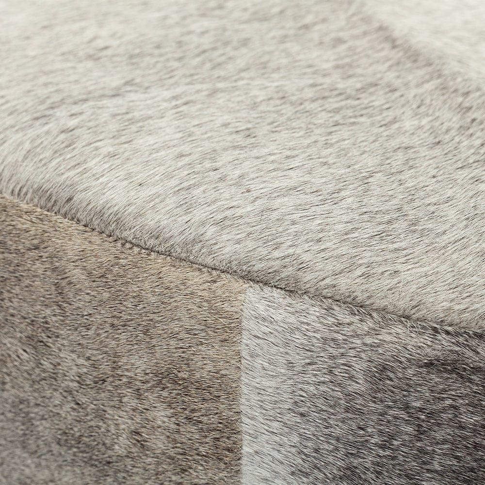 Mercana - Zahavi 36" Gray Hair-On-hide W/Metal Base Ottoman - 69057 view 7