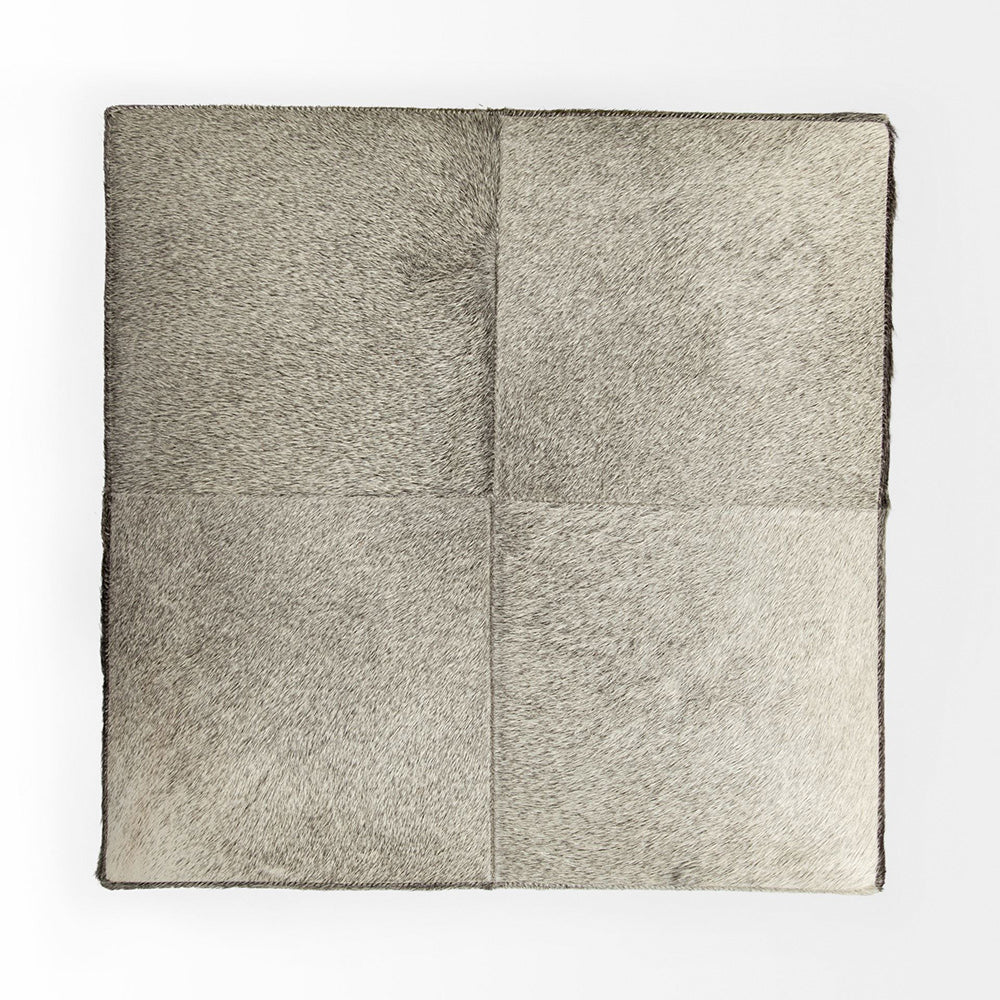 Mercana - Zahavi I 20" Grey-toned hair-on-hide ottoman - 69055 view 4