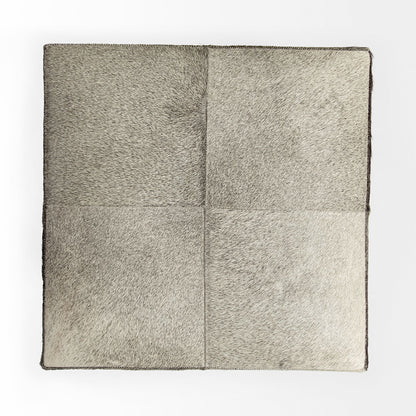 Mercana - Zahavi I 20" Grey-toned hair-on-hide ottoman - 69055 view 4