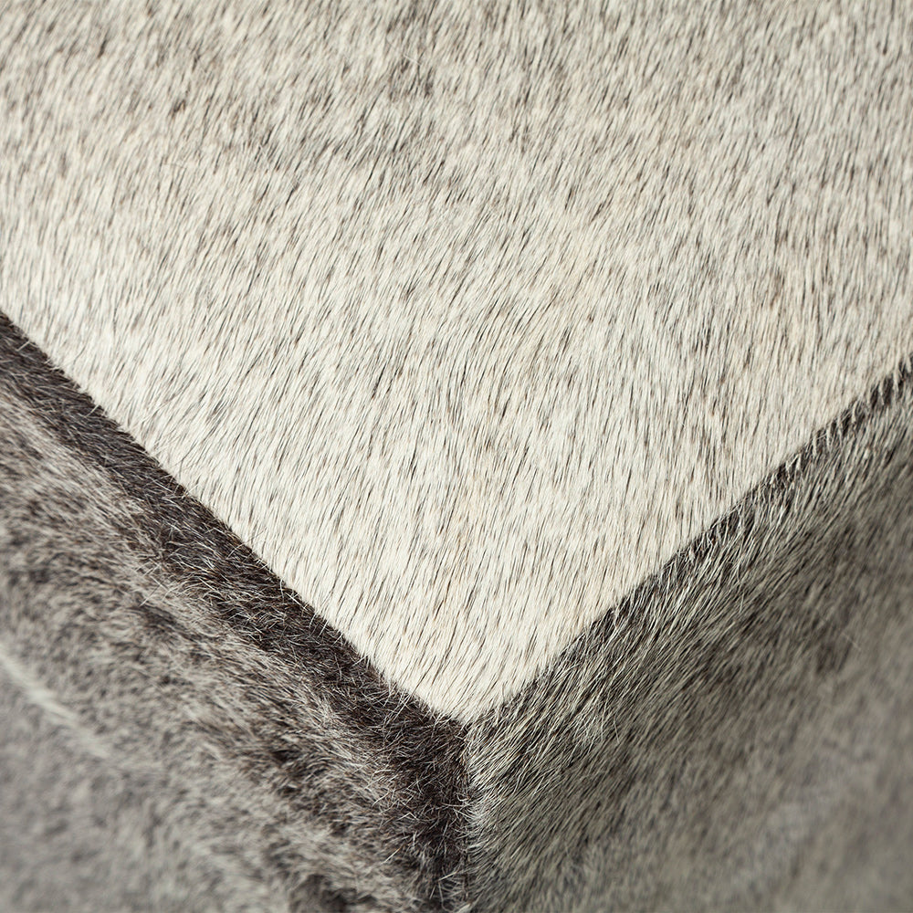 Mercana - Zahavi I 20" Grey-toned hair-on-hide ottoman - 69055 view 9