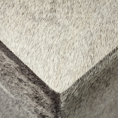 Mercana - Zahavi I 20" Grey-toned hair-on-hide ottoman - 69055 view 9