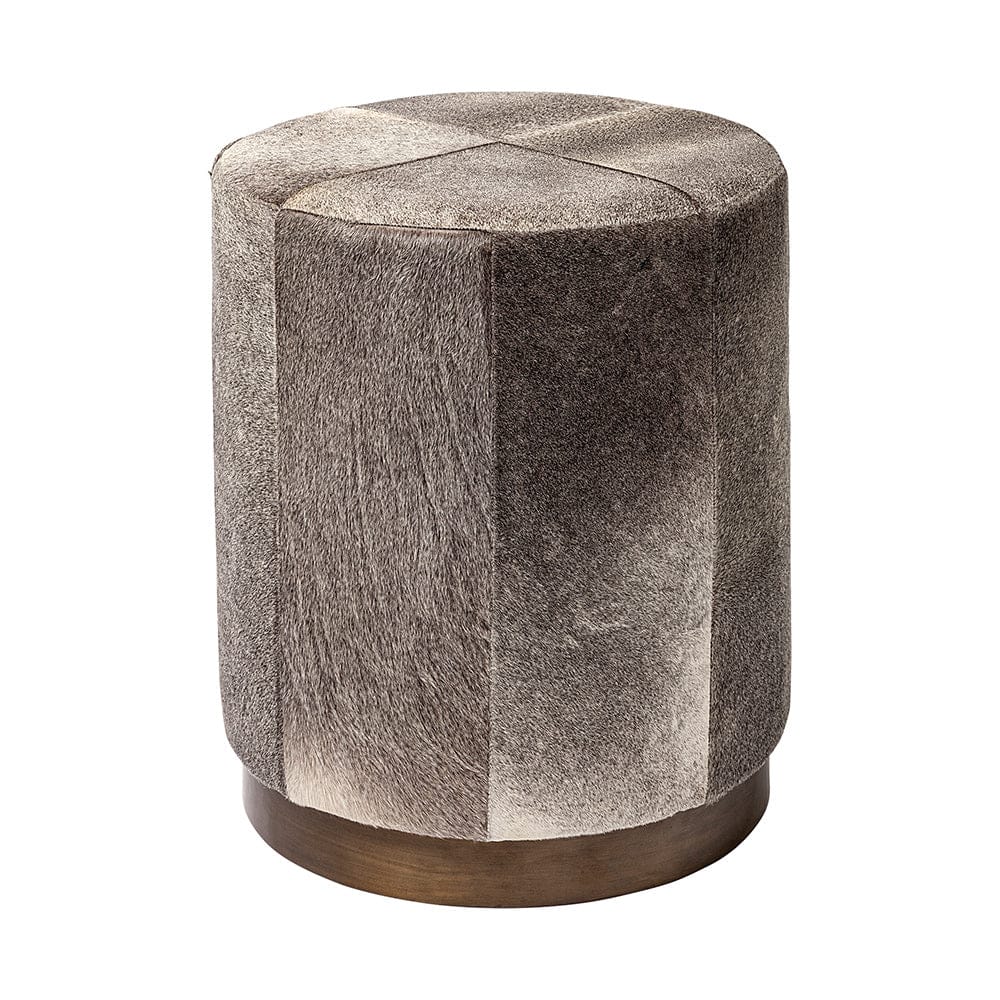 Mercana - Zahavi I 23"H grey-toned hair-on-hide ottoman - 69056 view 1
