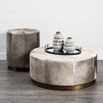Mercana - Zahavi I 23"H grey-toned hair-on-hide ottoman - 69056 view 2