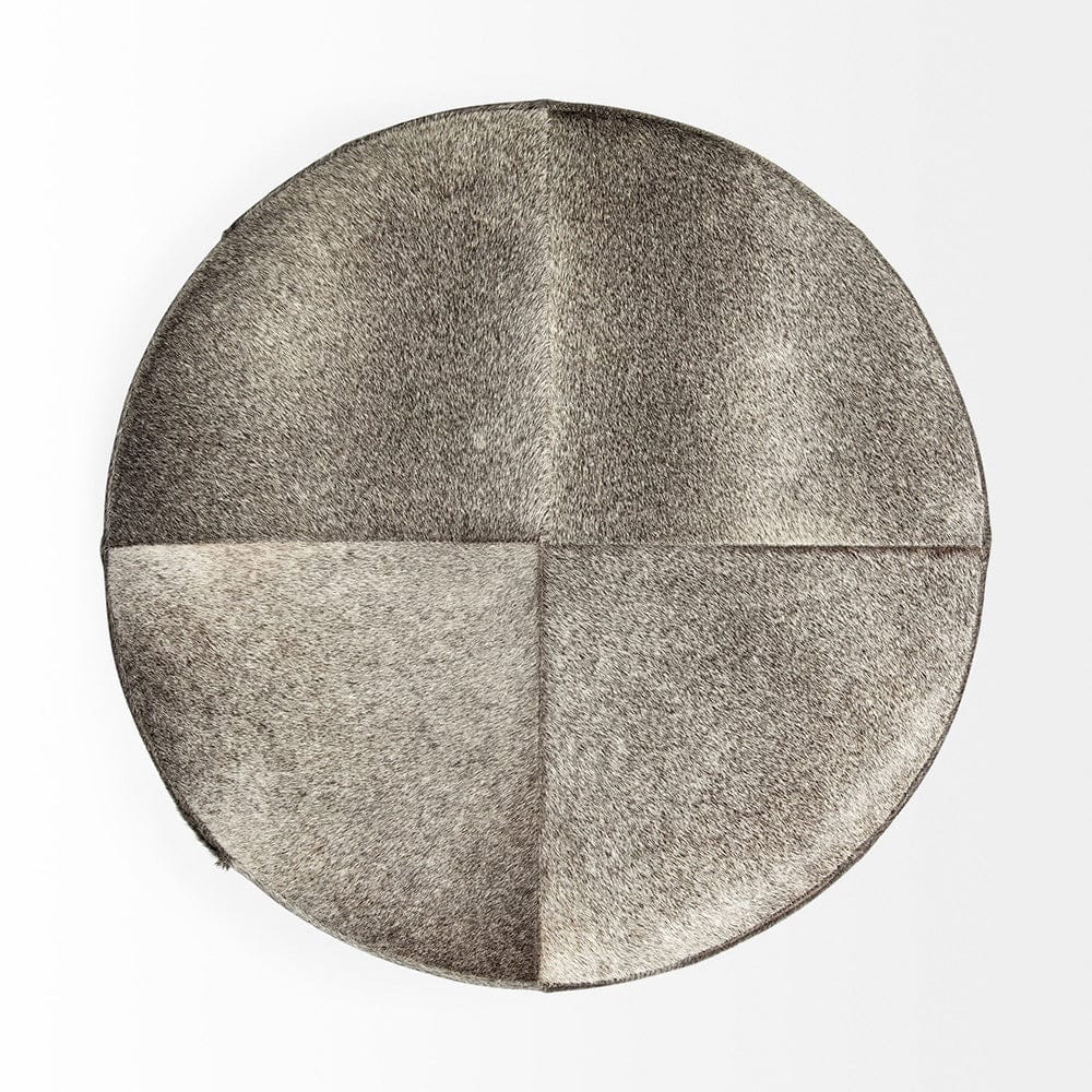 Mercana - Zahavi I 23"H grey-toned hair-on-hide ottoman - 69056 view 4
