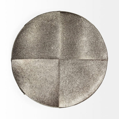 Mercana - Zahavi I 23"H grey-toned hair-on-hide ottoman - 69056 view 4