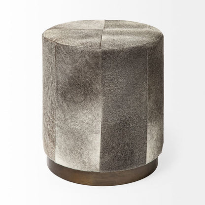 Mercana - Zahavi I 23"H grey-toned hair-on-hide ottoman - 69056 view 5