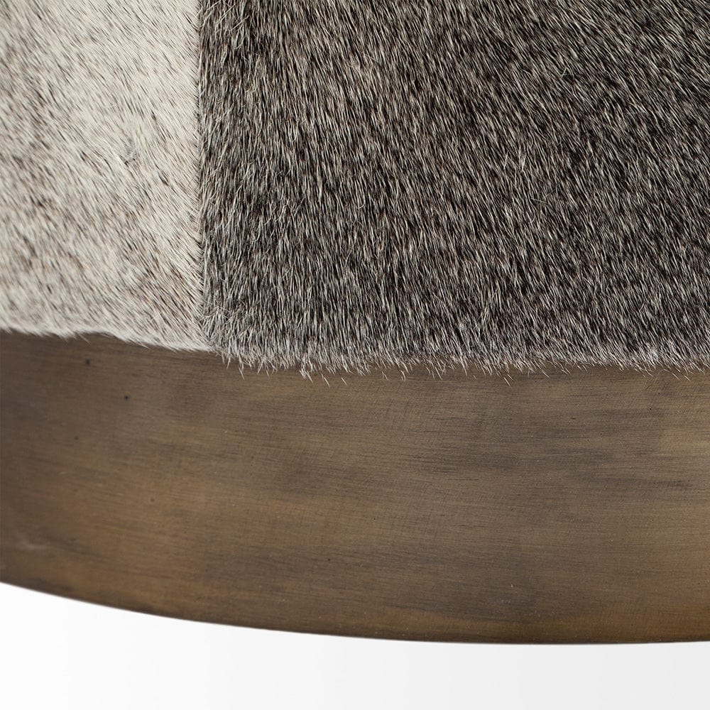 Mercana - Zahavi I 23"H grey-toned hair-on-hide ottoman - 69056 view 8