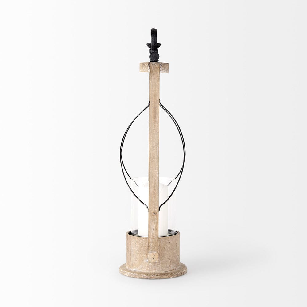Mercana - Zain II Large Brown Wooden Vintage Inspired Candle Holder Lantern - 68638_CLOSEOUT view 5