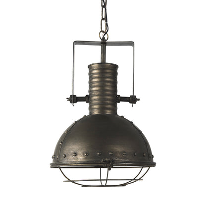 Mercana - Zaio 12.5Lx 12.5W x 18.5H Weathered Antique Gold Metal Caged Bulb Pendant Light - 65130 view 1