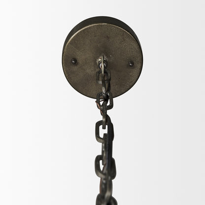 Mercana - Zaio 12.5Lx 12.5W x 18.5H Weathered Antique Gold Metal Caged Bulb Pendant Light - 65130 view 4