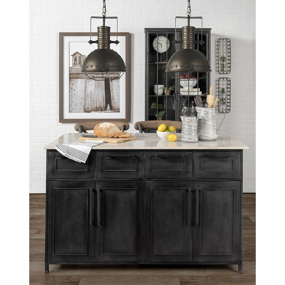 Mercana - Zaio 12.5Lx 12.5W x 18.5H Weathered Antique Gold Metal Caged Bulb Pendant Light - 65130 view 12