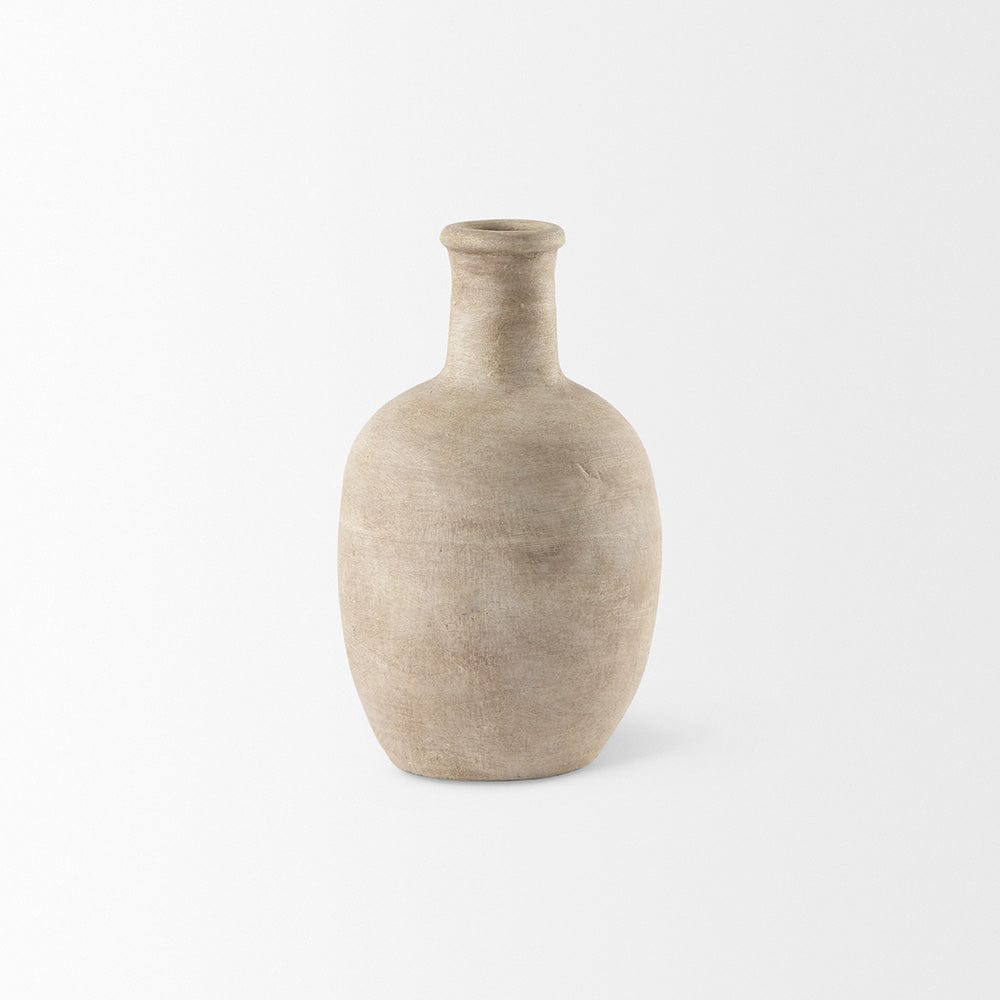 Mercana - Zenni 5.3L x 5.3W x 9.3H Warm Beige Ceramic Vase - 69804 view 2
