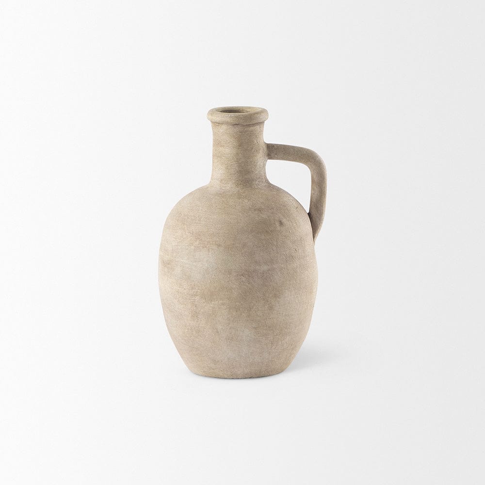 Mercana - Zenni 5.3L x 5.3W x 9.3H Warm Beige Ceramic Vase - 69804 view 3