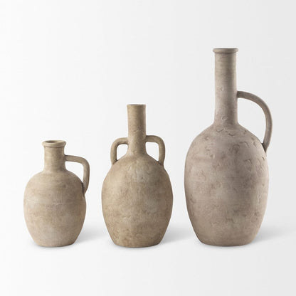 Mercana - Zenni 5.3L x 5.3W x 9.3H Warm Beige Ceramic Vase - 69804 view 8