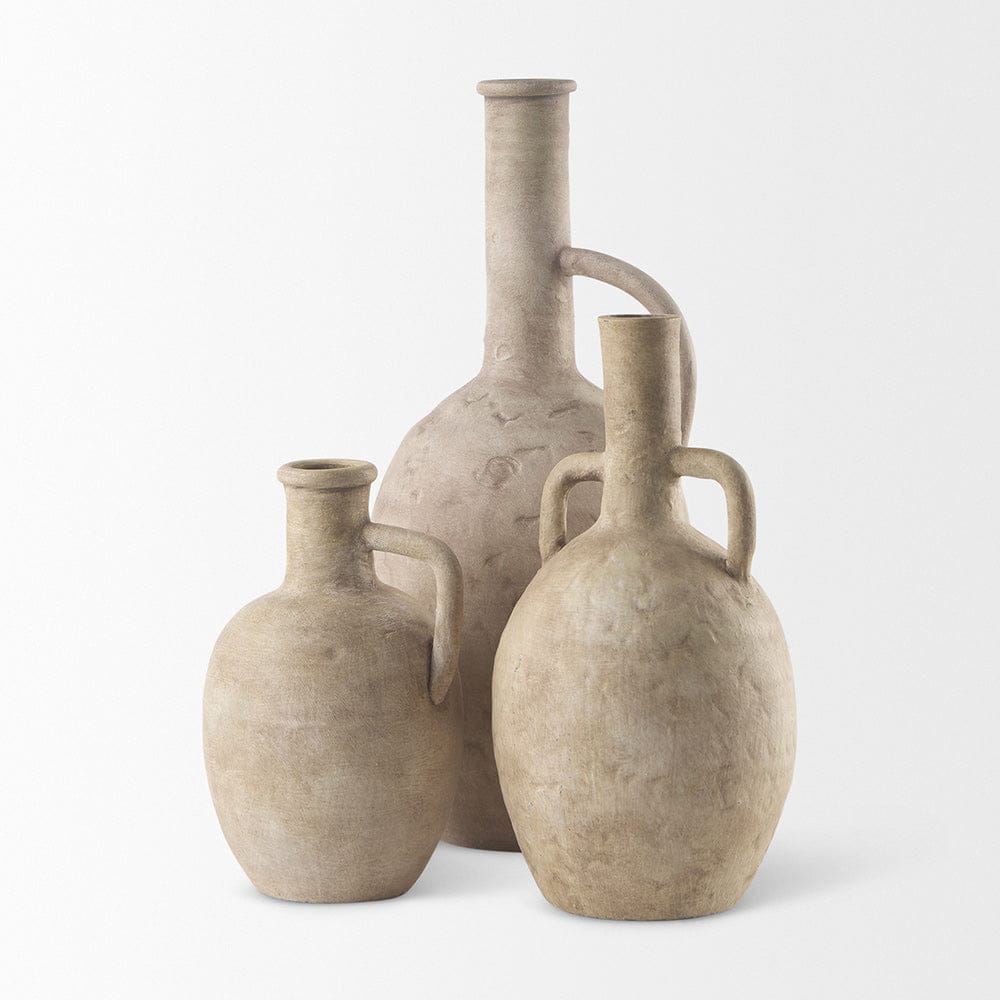 Mercana - Zenni 5.3L x 5.3W x 9.3H Warm Beige Ceramic Vase - 69804 view 9