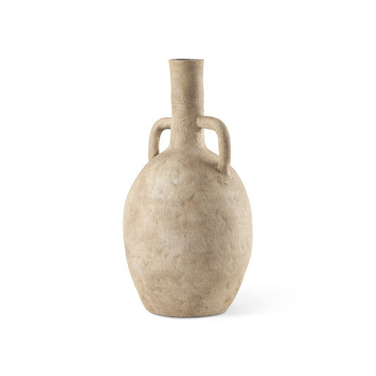 Mercana - Zenni 6.1L x 6.1W x 12.0H Warm Beige Ceramic Vase - 69805 view 1